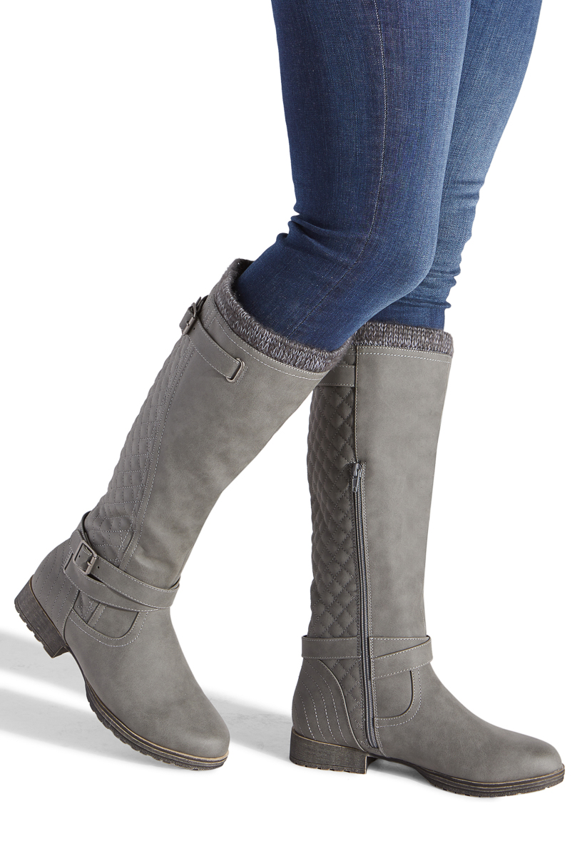 mahira quilted riding boot