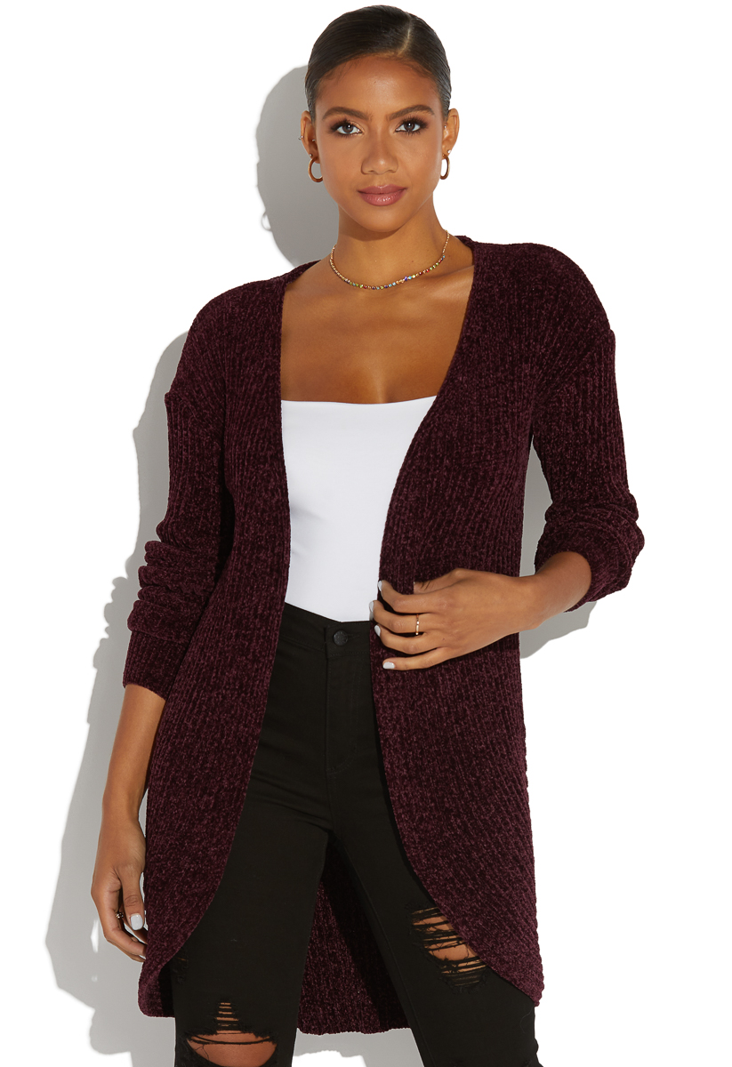 cardigan rounded hem