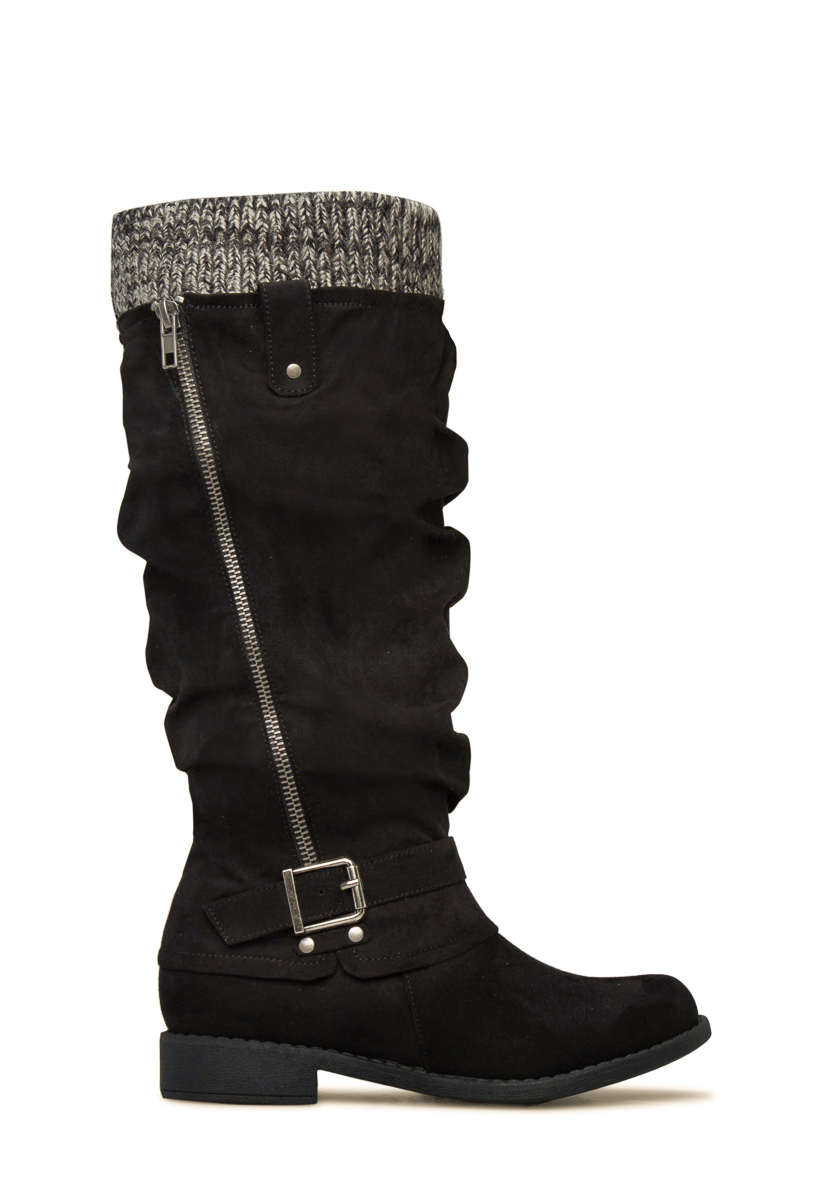 slouchy moto boots