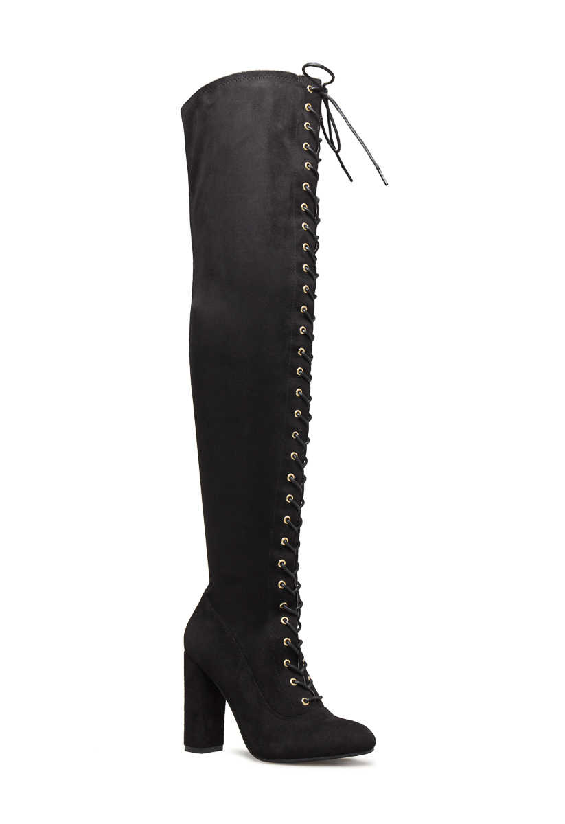 remi lace up boot over the knee
