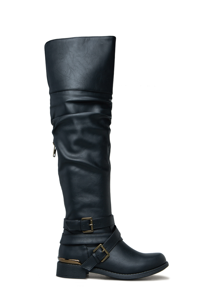 slouchy flat boots