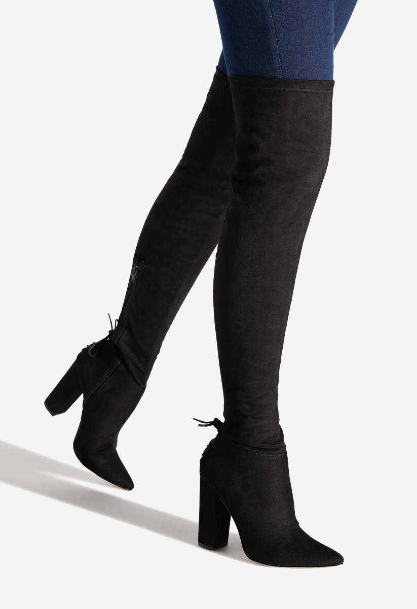 stretchy thigh high boots wide calf