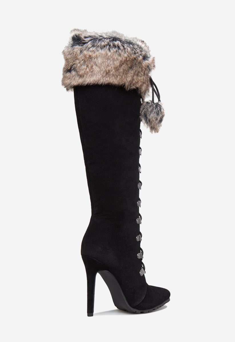 shoedazzle faux fur boots