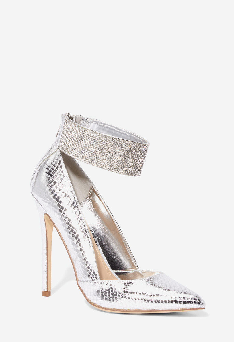 shoedazzle silver heels