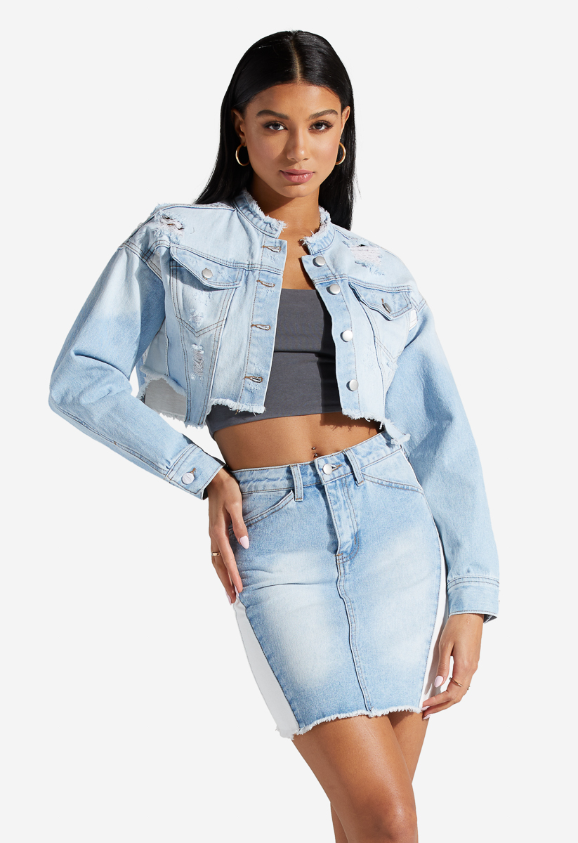 jean jacket with skirt