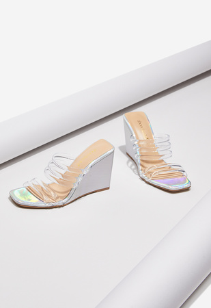 shoedazzle silver heels