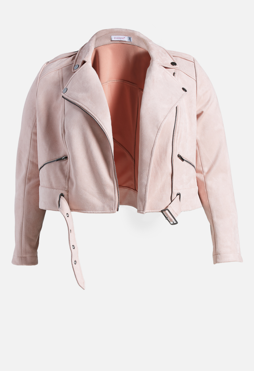 quinn faux suede moto jacket