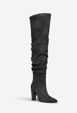slouch block heel boots
