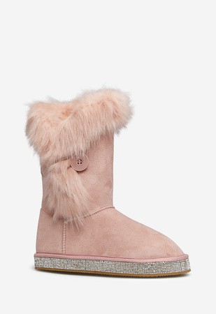pink fur boots women's shoes