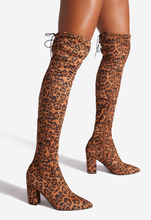 Leopard Print Over the Knee Boots 