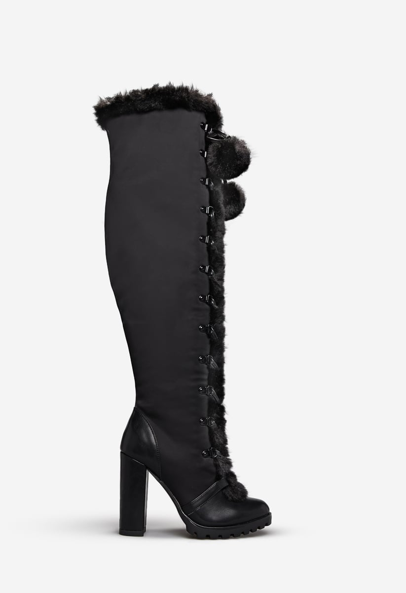 dalane faux fur over the knee boot