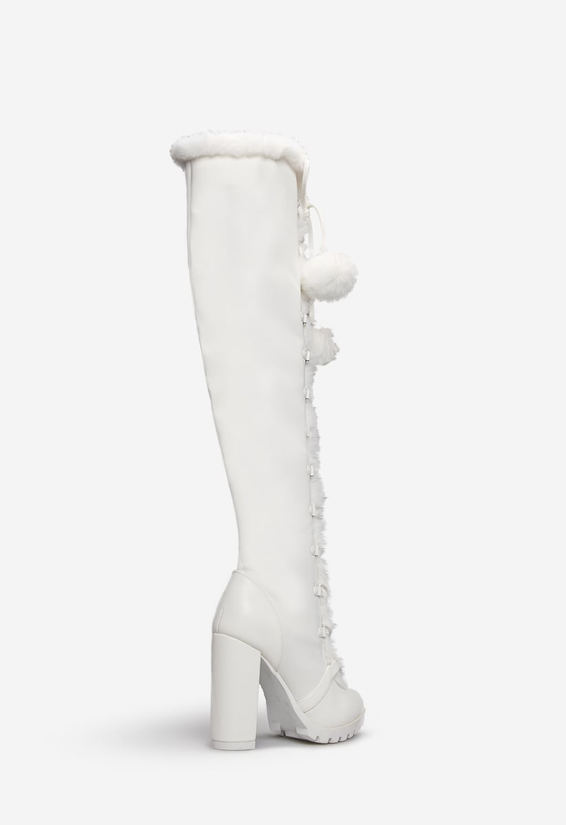 dalane faux fur over the knee boot