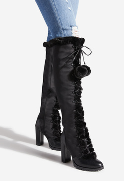 over the knee faux fur boots