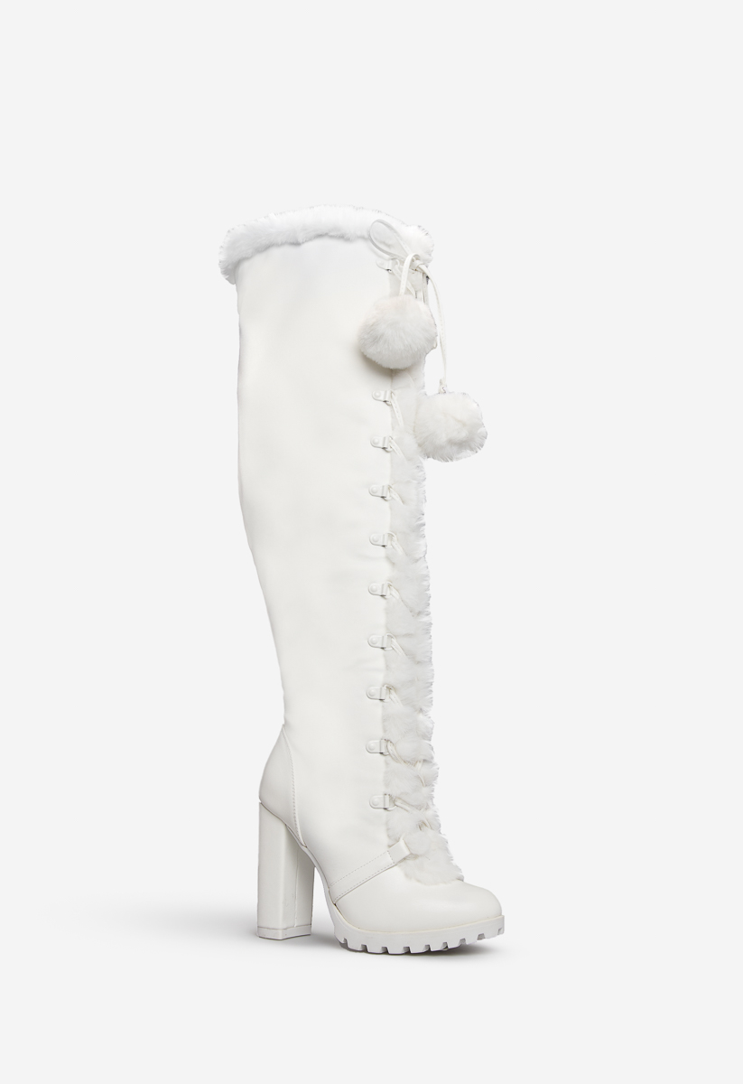 dalane faux fur over the knee boot