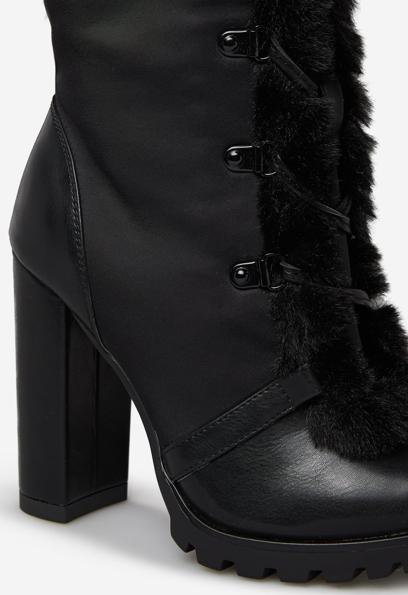 dalane faux fur over the knee boot