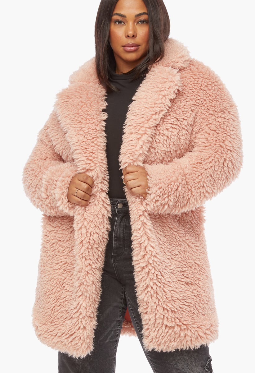 plus size teddy coat