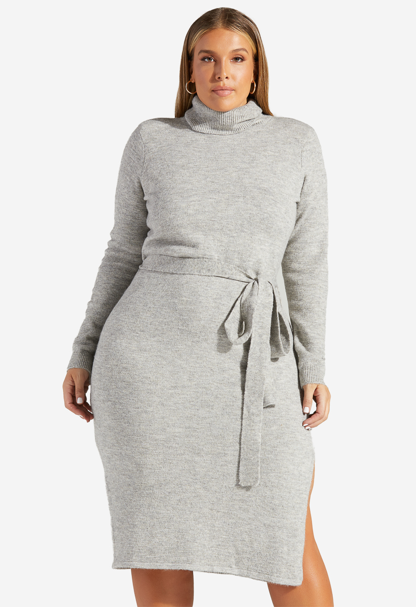 plus size midi sweater dress