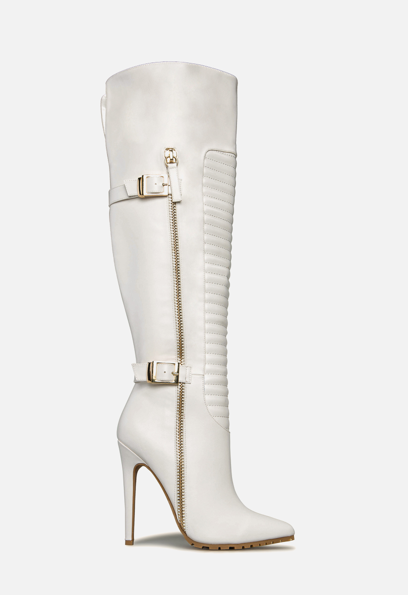 moto loco buckled stiletto boot