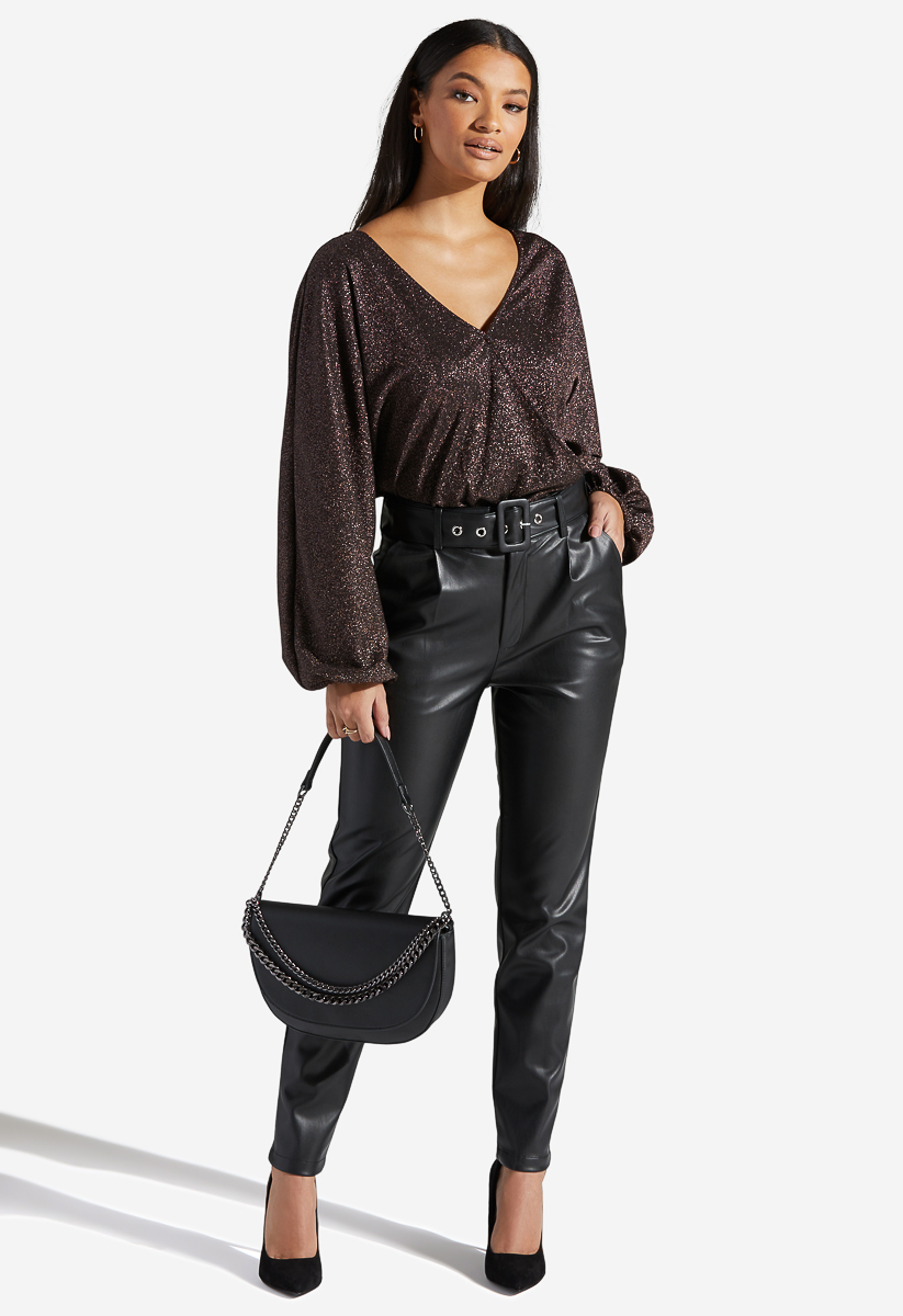 belted leather pants