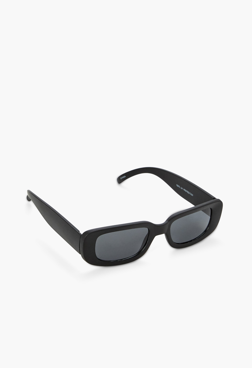 Rectangular Retro Sunglasses - Black