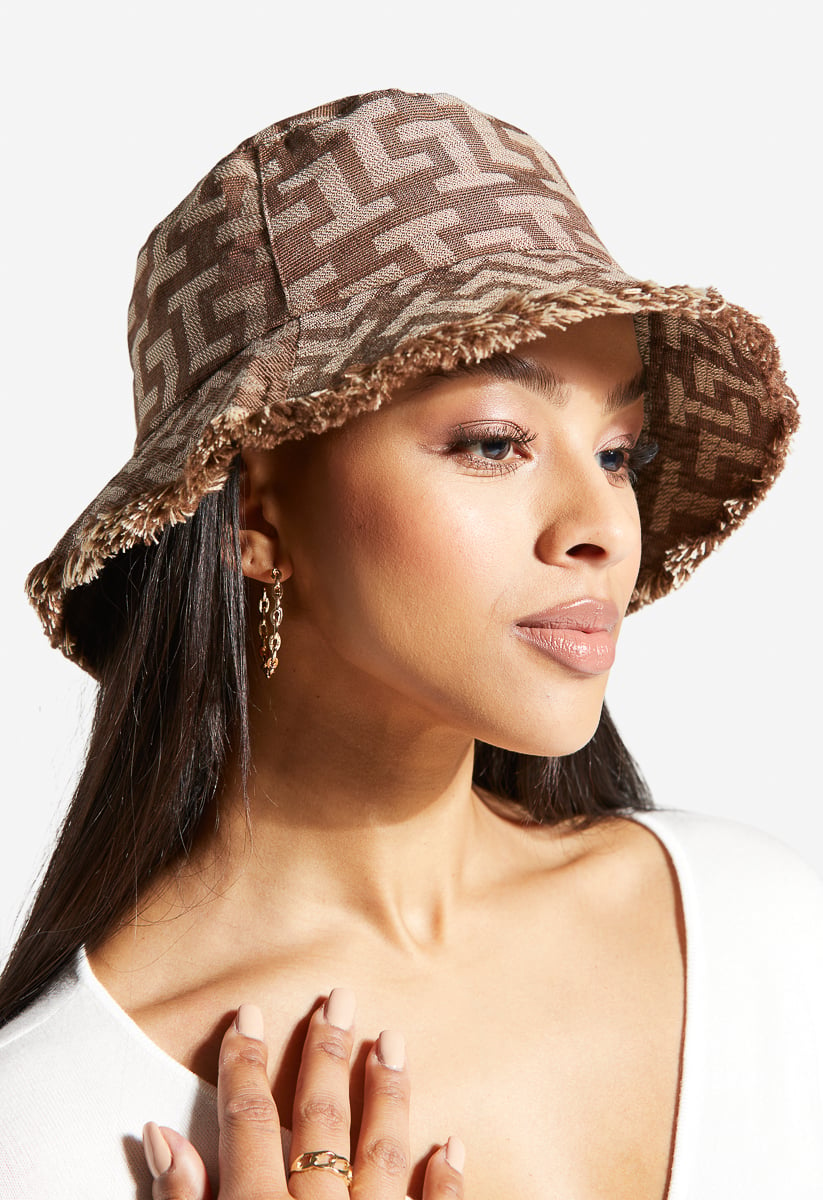 raw edge bucket hat