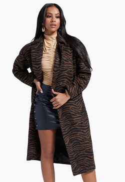 Zebra Cocoon Coat