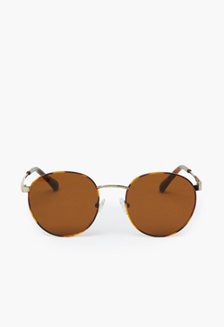 Round Tortoise Frame Sunglasses