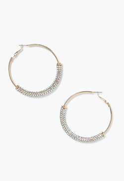 Danna Rhinestone Tubular Hoop Earrings