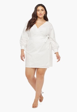 Plus Size Poplin Wrap Dress